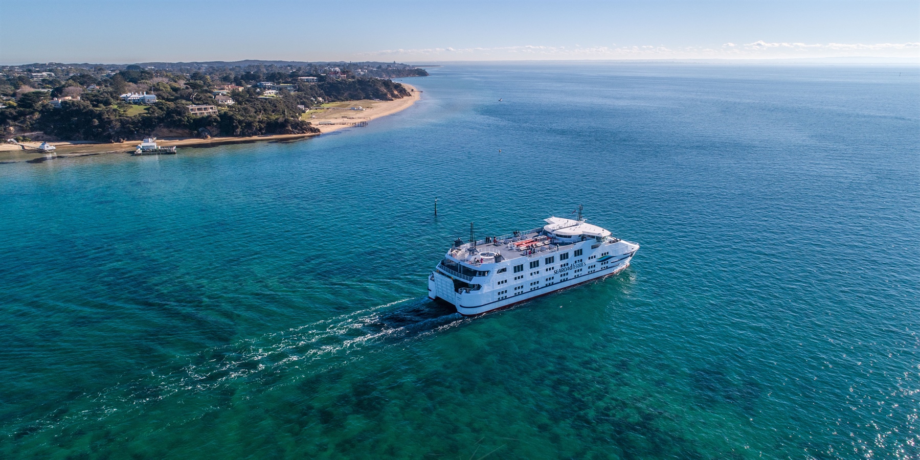 Searoad Ferry crossing the bay