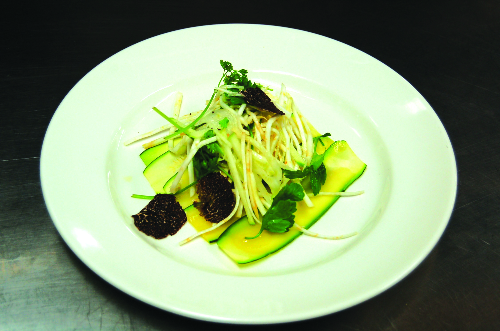 Zucchini Carpaccio with Red Hill Truffle - Visit Mornington Peninsula