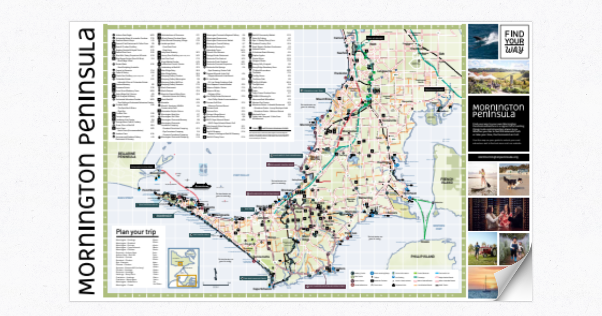 Map Of Mornington Peninsula Mornington Peninsula Touring Map
