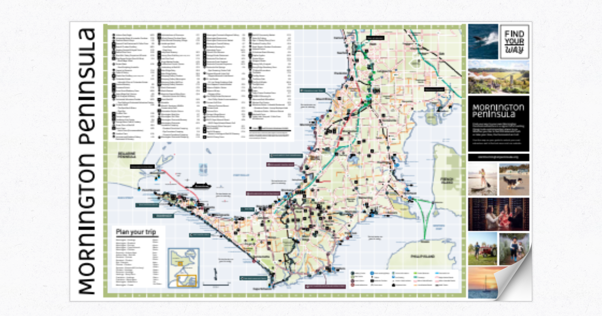 mornington peninsula wineries map Mornington Peninsula Touring Map mornington peninsula wineries map